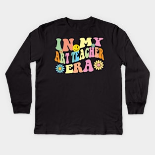 Retro In My Art Teacher Era Groovy Kids Long Sleeve T-Shirt